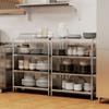 4-Tier Kitchen Shelf Adjustable to 10 Different Heights, Stainless Steel, 91x40x108 cm, Silver