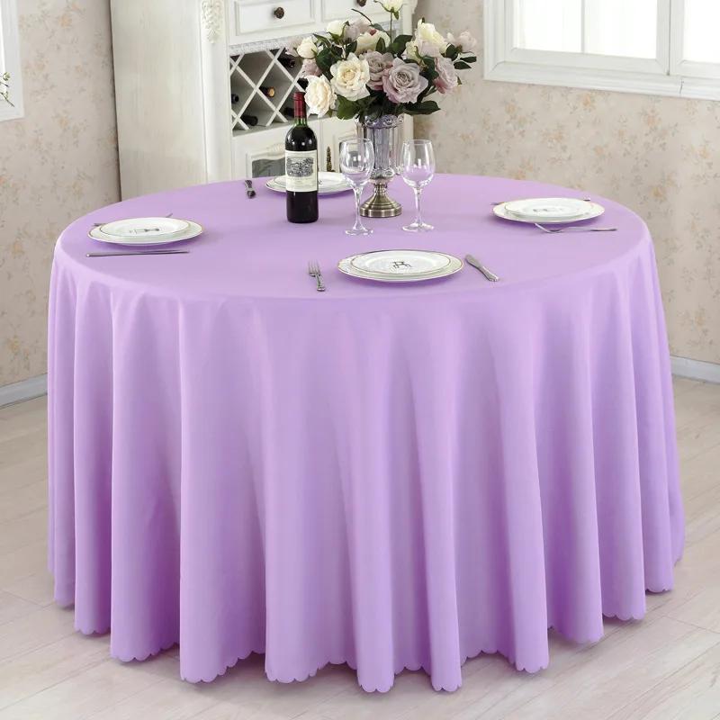 Solid Round Polyester Tablecloth for Wedding Banquet Birthday Party Holiday Celebration Hotel Event Decoration