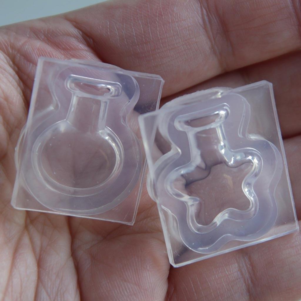 Set of 5 Multi Bottle Design Silicone Mold For Resin Crafts Fondant Jewelry Making Easy Release Reusable Food Grade