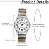 Bohemian Watch with Flexible Patterned Elastic Arabic Floral Quartz Stainless Analog Ethnic Perfect for and Parties Women's Band, Strap, Numerals,
