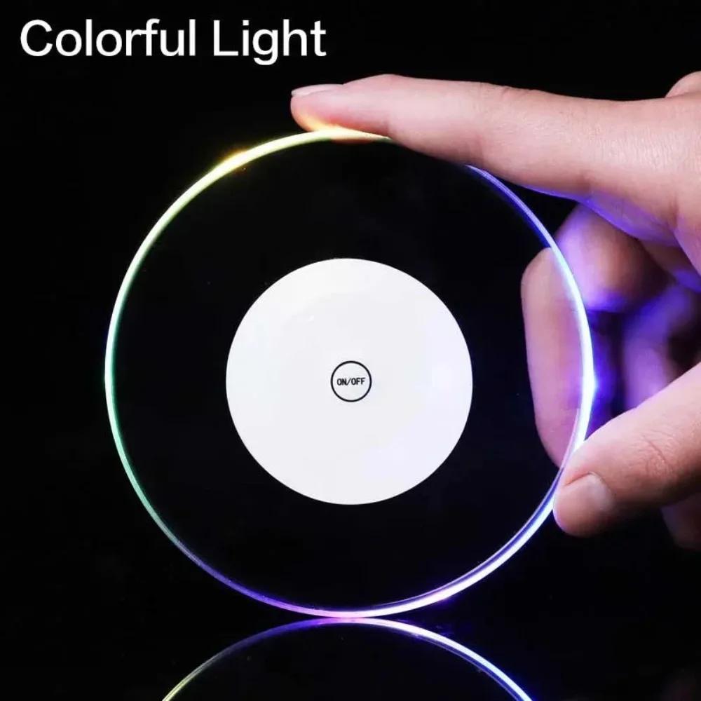 LED Coaster Lights Colorful Glowing Wine Bottle Stickers Bar Wedding Party Lighting Glowing Wine Bottle Stickers