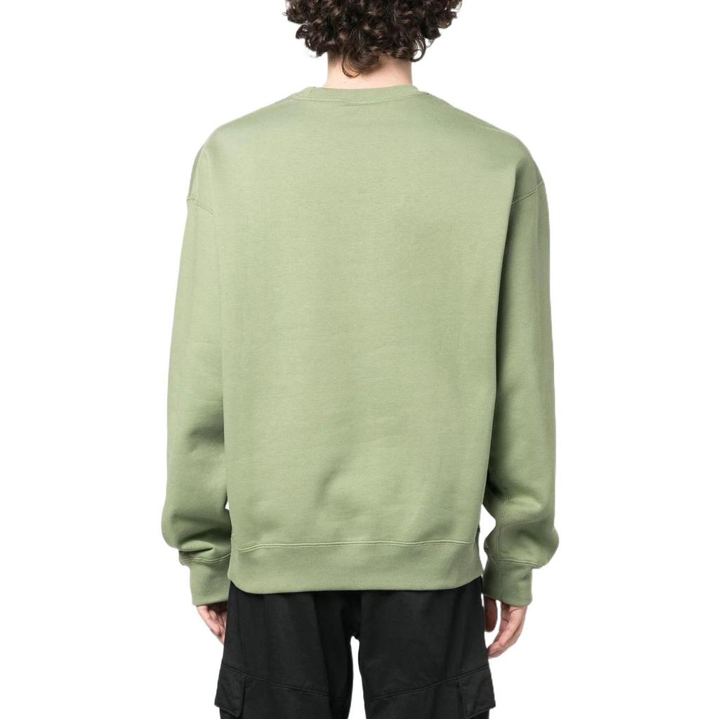 Nike Logo Print Crew Neck Long Sleeve Sweatshirt Men Tops Green DX1361-386