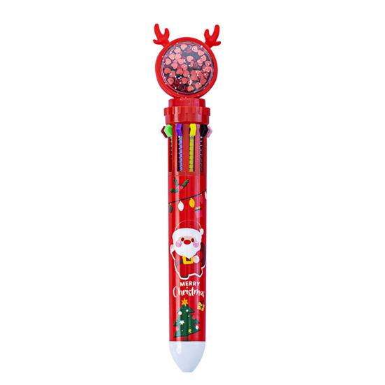 

1/2/4Pcs Christmas Glitter Ballpoint Pens Santa Claus Reindeer Xmas Tree Festive Decompression Design Ink Pens Writing Tool 1pc