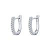 Romantic Clear Zircon Crystal Earring 925 Sterling Silver U Shape Sparkling Hoop Earrings for Women Girls Wedding Jewelry