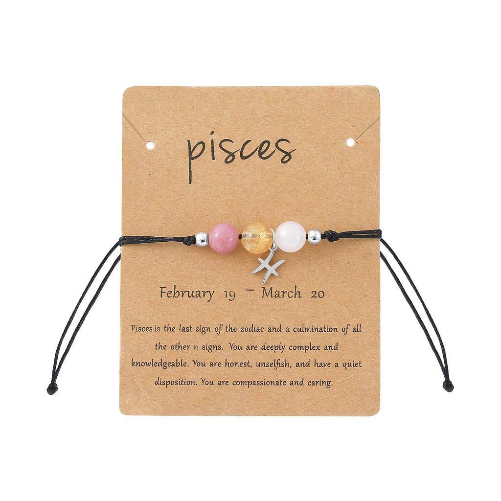 Astrology Gemstone Wristband Unique Water Crystal Constellation Handcrafted Unisex Accessory
