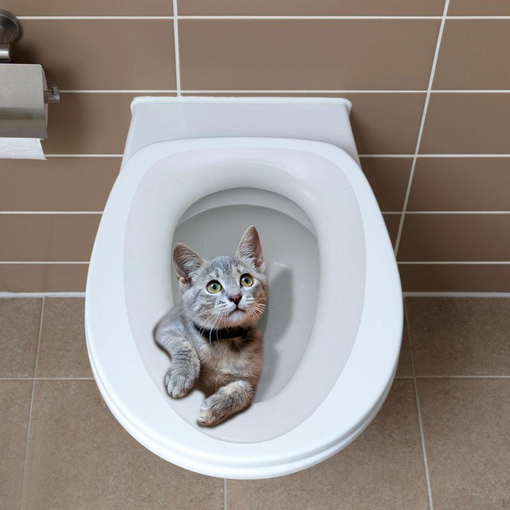Cartoon Toilet Seat Cover Stickers, Cat Cute Cat, A