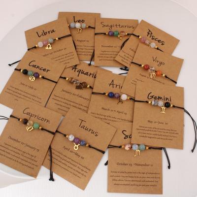 Widder Stier Zwillinge Krebs Löwe Jungfrau Waage Skorpion Schütze Steinbock Wassermann Fische Geschenke für Frauen Sternzeichen Armband Tiki