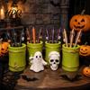 Personalized Halloween Party Souvenirs Pen Holder Cute Ghost/Skull Bamboo Tube Shaped Pencil Desk Organizer for Pens And Pencils Cup Multi-functional