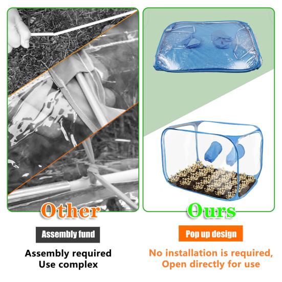 Mushroom Cultivation Tent with Two Gloves Transparent Propagation Stations for Microbiology Enthusiasts
