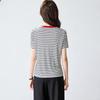 Srcr Women's Striped Mulberry Silk Short Sleeve T-Shirt