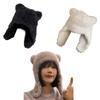 Bear Ski Hat Bear Earflap Hat Plush Bomber Trapper Hat Bear Ear Hat Hooded Hat