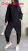 Fall Winter Womens Casual Sweatsuit With Pockets And Spliced Design For Streetwear Style