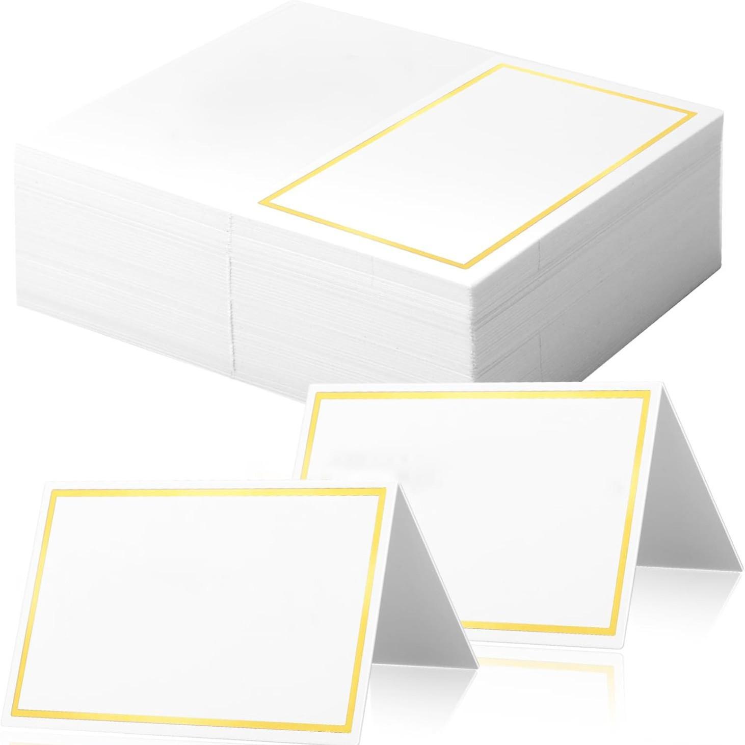 

30-200 Pcs Premium Place Cards, 3.35x4inch Small Tent Cards, Blank Fillable Banquet Seat Cards, Name Cards Wedding Place Cards 30PCS белый