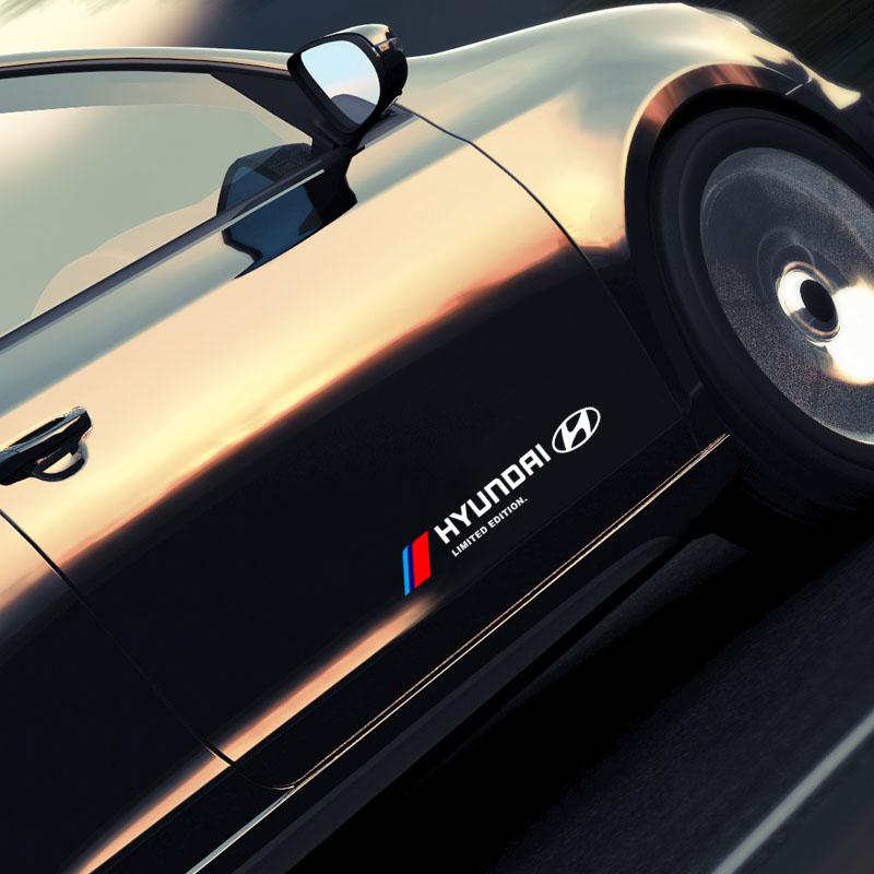 2pcs Car 3D Stickers Auto Side Body Sports Sticker Decals Car Accessories For Hyundais H-1 I40 I30 I20 I10 IX35 IX25 Tucson Getz Terracan Accent