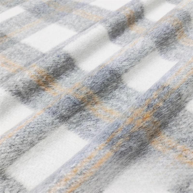 Thickened Matte Checkered Fabric Vintage Soft for Handmade Diy Sewing Clothing Skirts Winter Coat Jackets Pants Material