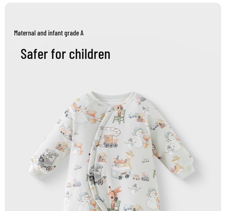Quilted Winter Newborn Romper: Thick, Warm Crawling Suit