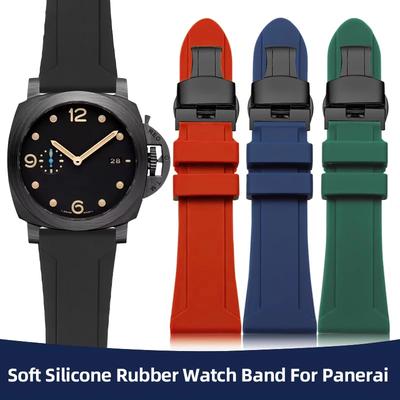 22mm 24mm 26mm Silicone Rubber Watch Band For Panerai Omega Seiko Longines Diesel Strap Men's Large Size Waterproof  Watch Chain