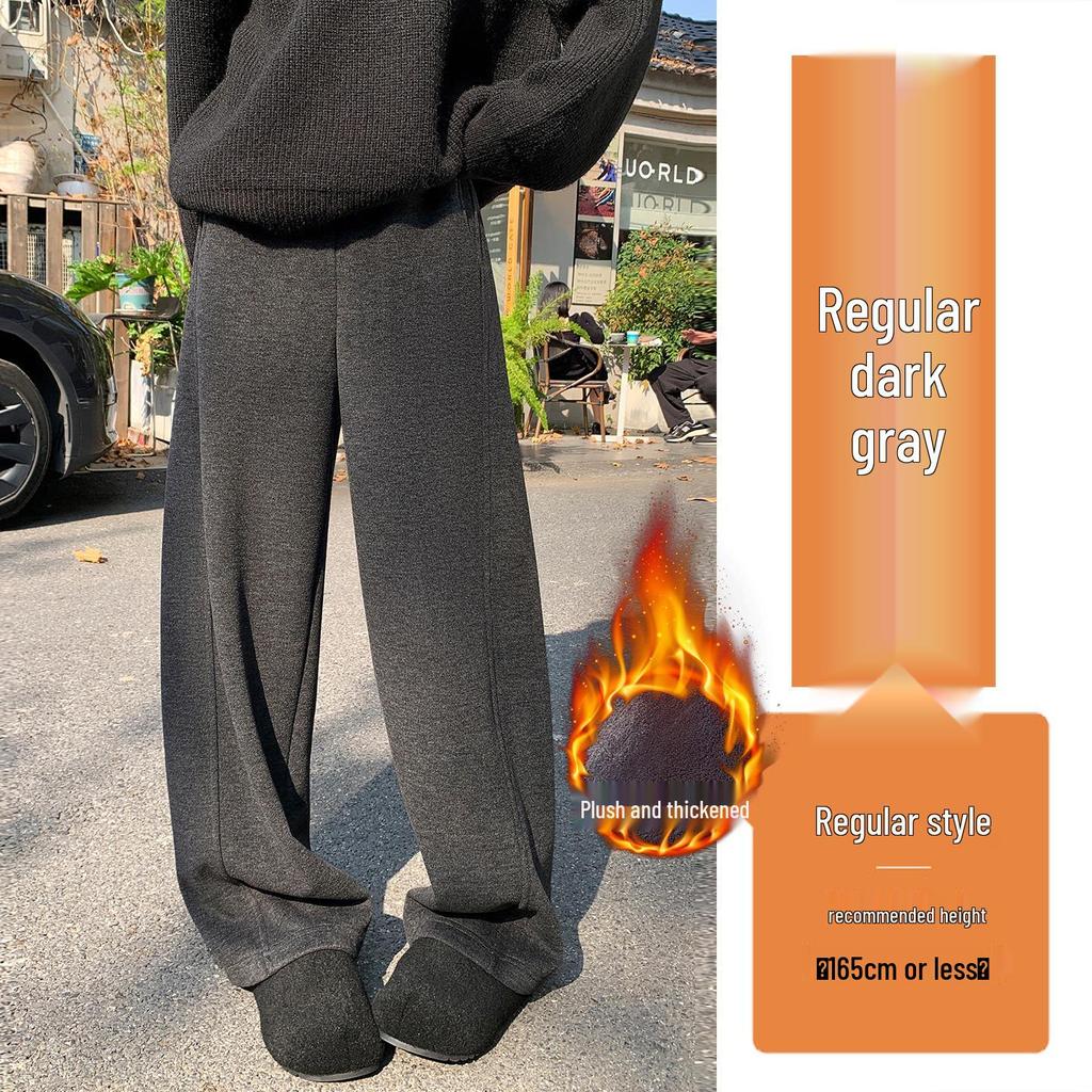 White Cashmere Wide-Leg Sweatpants: Women's 2025 Autumn/Winter High-Waisted Soft Velvet Rice Pants