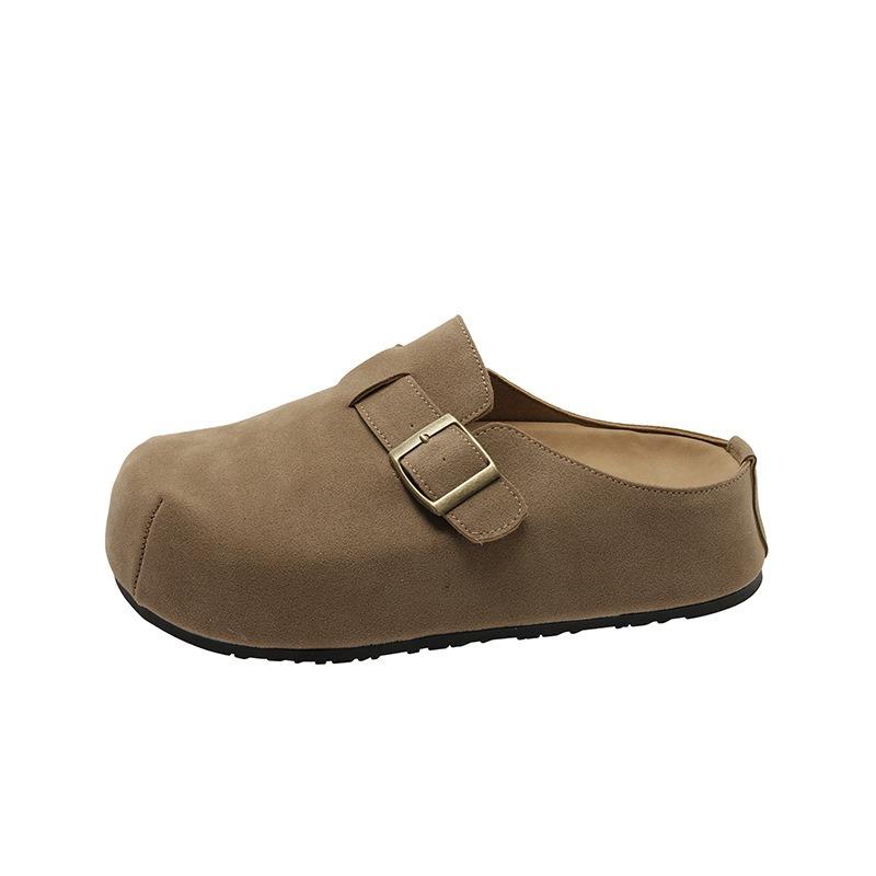 Papuci de casă retro cu geantă, papuci de casă de damă, modă nouă de toamnă, pentru exterior, leneși, versatili, cu talpă plată