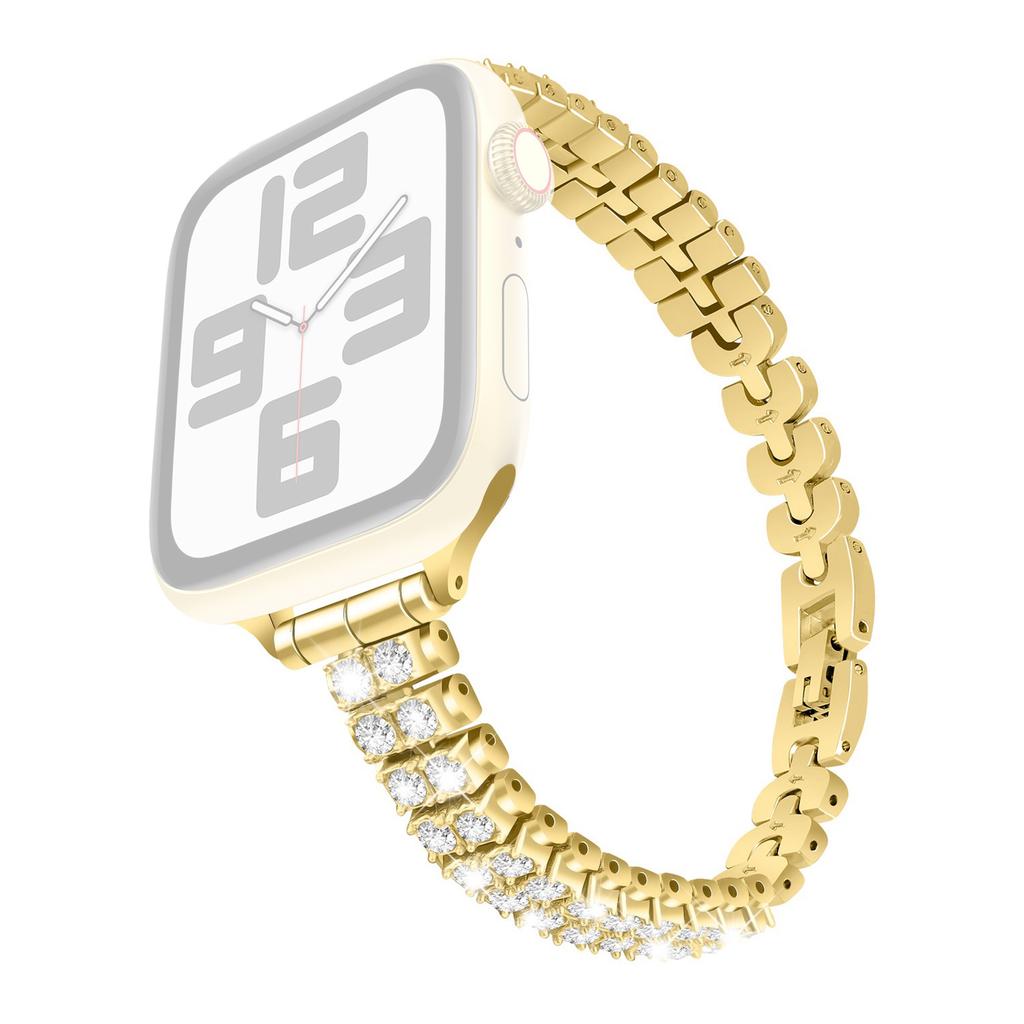 Watch Strap for Apple Watch Series 10 9 8 7 SE 6 5 4 3 2 1 42mm 41mm 40mm 38mm Rhinestone Decor Alloy Bracelet Wrist Band