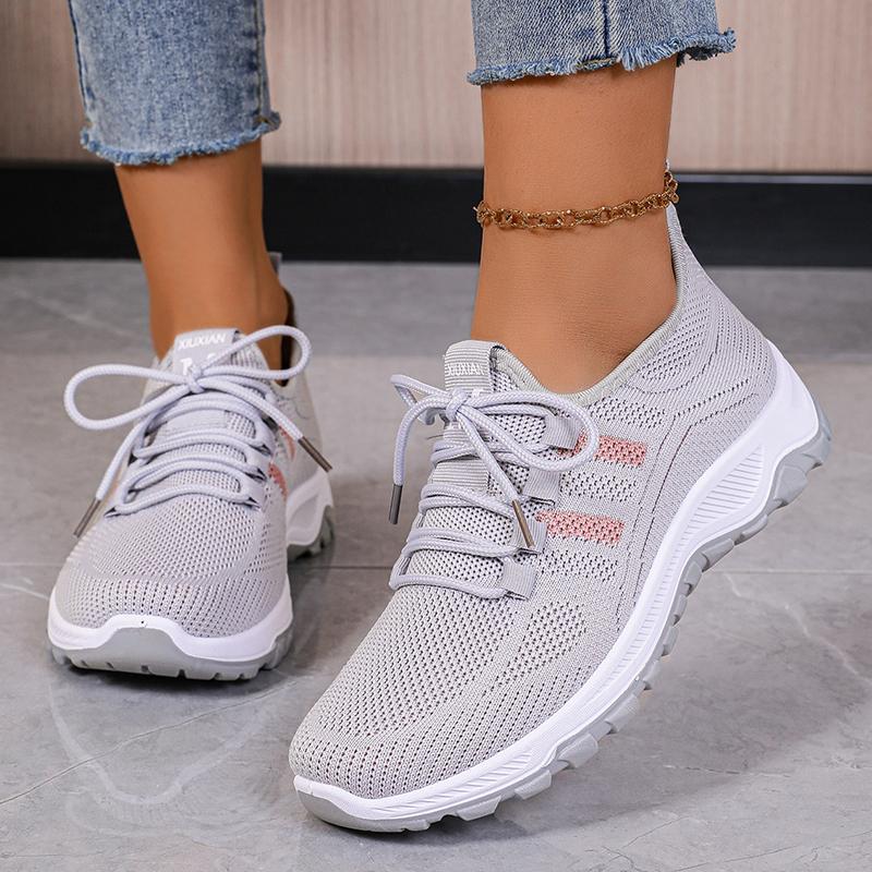 Fashion Spring Summer Casual Sports Shoes for Women Non Slip Mesh Breathable Knitted Sneakers Woman Light Comfort Slip On Walking Shoes