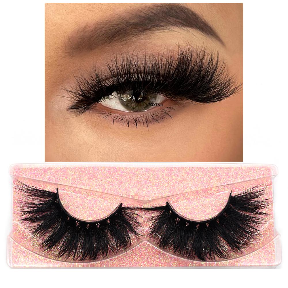 FOXESJI 3D Mink False Eyelashes Fluffy High Volume Eye Lashes Natural Wispy Full Strip Mink Eyelash Extension Bulk Lash Makeup