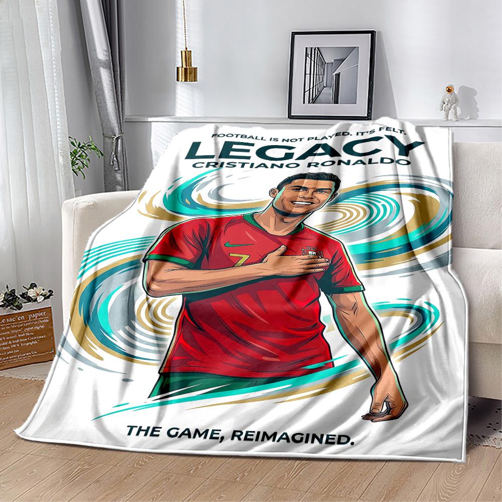 Ronaldo's Portugal Legacy Blanket Ultra-Soft Great for Office Bed Sofa All-Season Use Warmthful Decor Suitable for Gifting Relatives and Friends