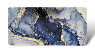 Mouse Pad Marble Style Korea 30cm X 60cm Blue Black Elegant Blue Black Marble Style Gaming Scandinavian