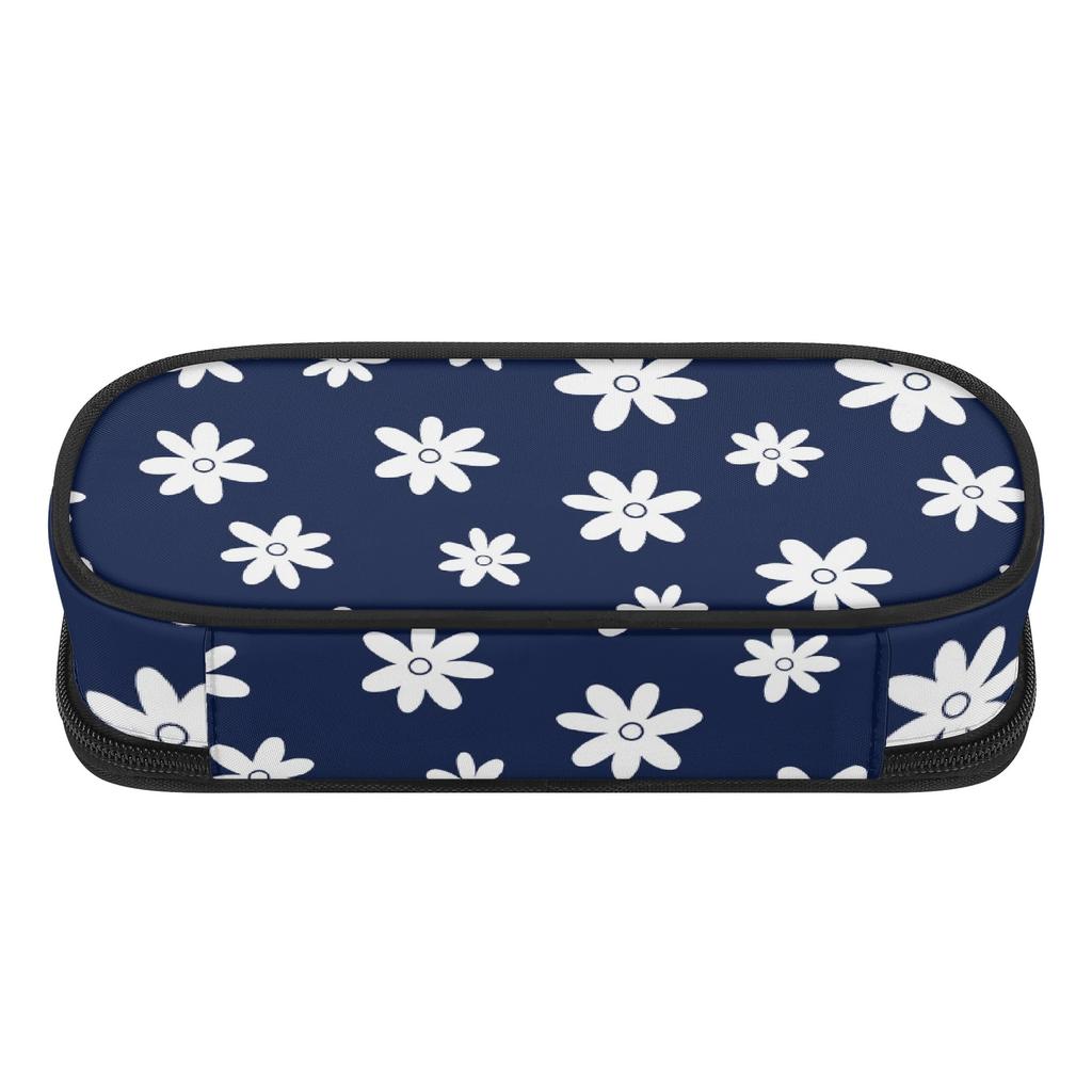 Pencil Pouch Large Capacity Printed Zipper Closure 300D Polyester with Mesh Pocket Removable Divider and Pen Slots for Boys Girls