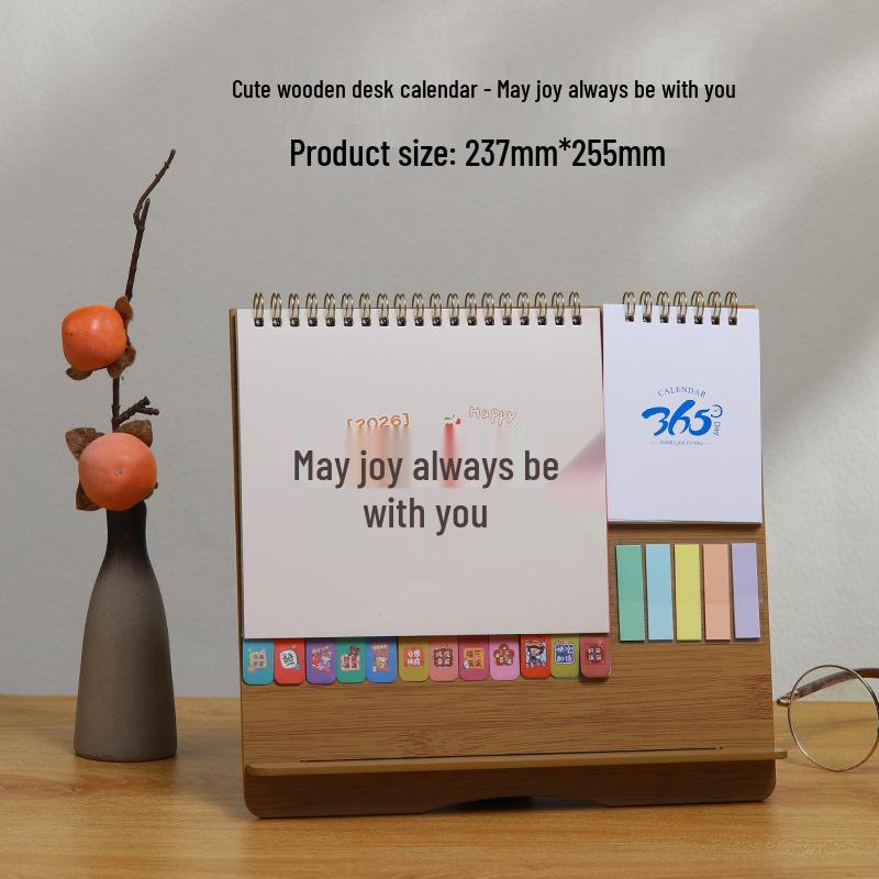 2025 Minimalist Desk Calendar & Memo Notebook - Creative Self-Discipline and Check-In Planner Ornament.