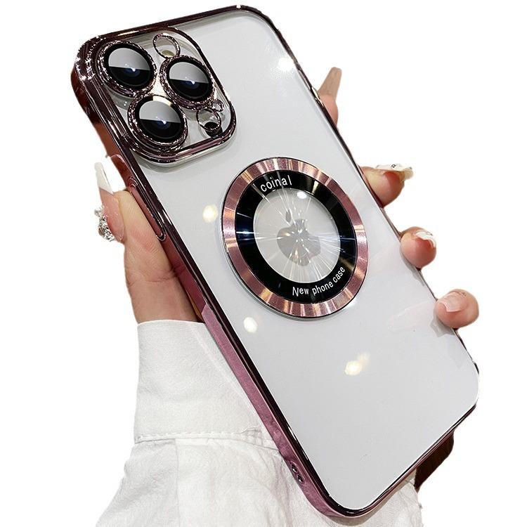 Magnetic Suction Suitable for Apple 16pro Max Mobile Phone Case 15 Lens Film 12 Transparent Hard Case IPhone 13P Simple Men