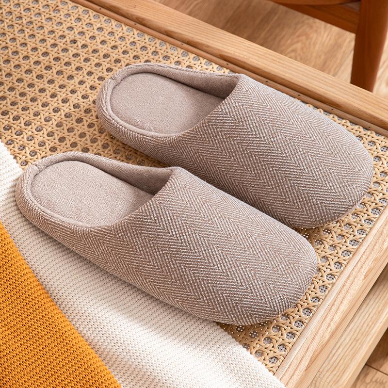 

Осенние и зимние домашние теплые хлопковые тапочки, однотонные мужские и женские парные домашние тапочки из деревянного пола, простые бесшумные хлопковые тапочки 42-43