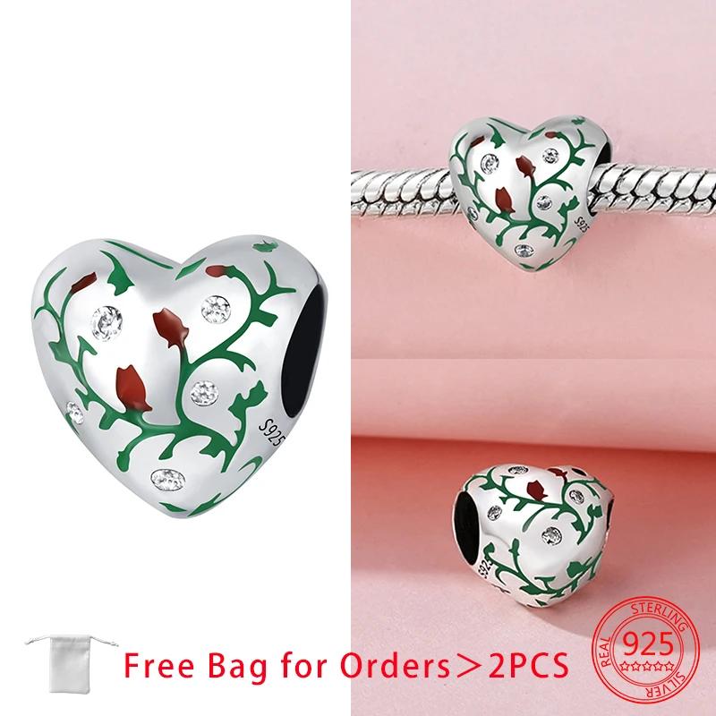 Orginal Charms Copper Hearts Flower Beads Fit Bracelet Necklace Accessories Bead Jewelry Making Fine Jewelry Gift Diy