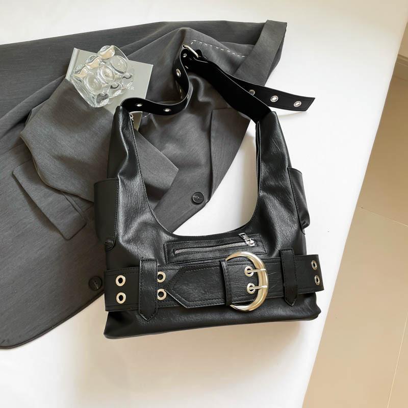 

Spice Girl Style Underarm Bag Retro Spice Girl Underarm Bag 2025 Summer New Large Capacity Commuter Shoulder Locomotive Bag Women чёрный