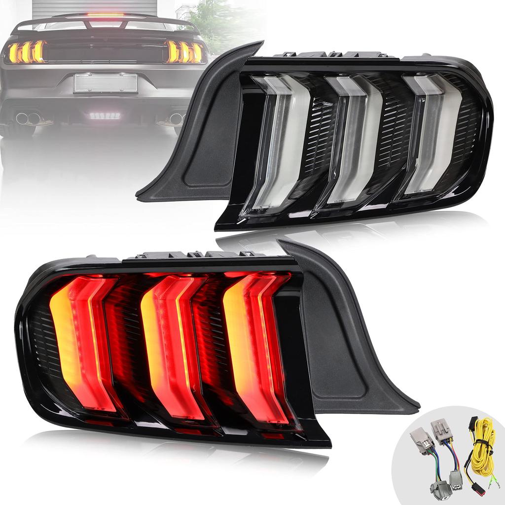 VLAND Ford Mustang Zadní Plynoucí Směrové Plné 5 Světel Zadní Levé a Pravé Originální Pro Ford Mustang LED Zadní Světla Světla, Směrovky, LED, Režimy, Světla,