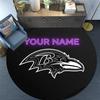 Custom Name,Baltimore Ravens pattern round rug,Carpet Rug for Living Room Bedroom Playroom ,Non-slip Floor Mat,Holiday Gifts and Birthday Gifts.