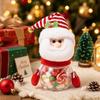 New Year Clear Design Christmas Candy Jar With Lid Santa Claus Sweet Container Elk Doll Snowman Candy Box Party Supplies