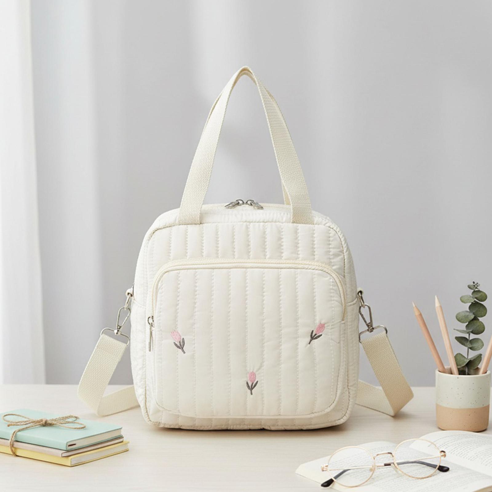 Women Cotton Multifunction Maternity Bag Embroidered Mommy Bag Maternity Travel Diaper Handbag for Travel Outdoor тюльпан