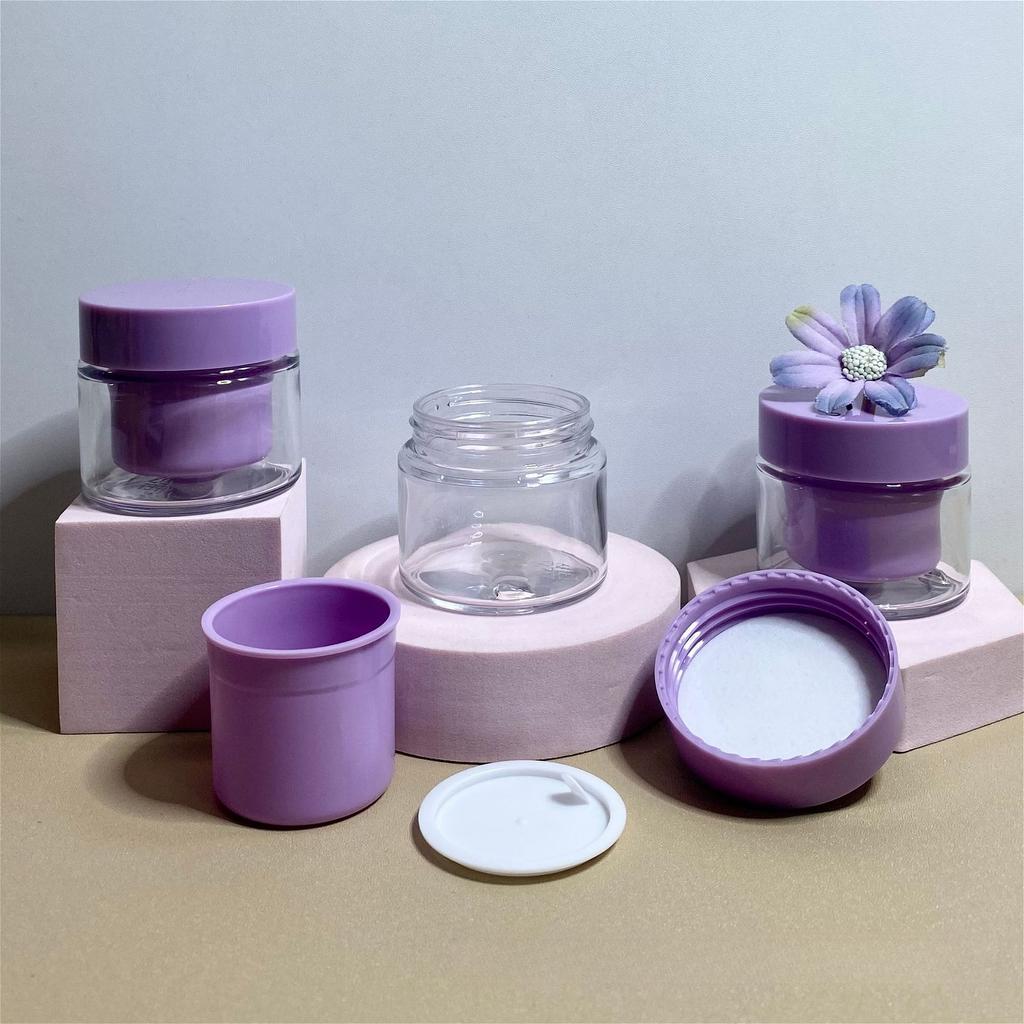 30g Purple Inner Cream Jar, PET Face Moisturizer Pot, Refillable Eye Cream Container for Skincare