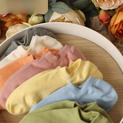 "Women's Non-Slip Cotton Boat Socks - Spring & Autumn Collection, Thin, Solid Colors"