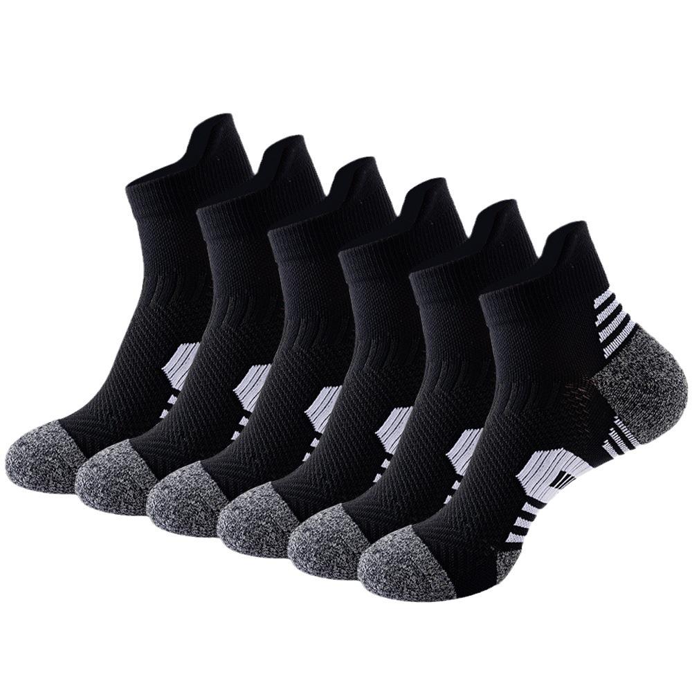 Men's Breathable Sweat-Absorbent Short Socks - Towel Bottom, Thickened for Running, Hiking, and Outdoor Sports