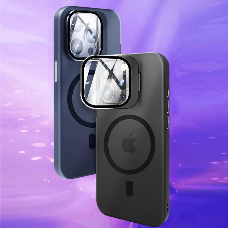 For iPhone 15 Pro Max/15 Ultra Case with Camera Cover Stand Compatible with Magsafe, Magnetic Kickstand Phone Case