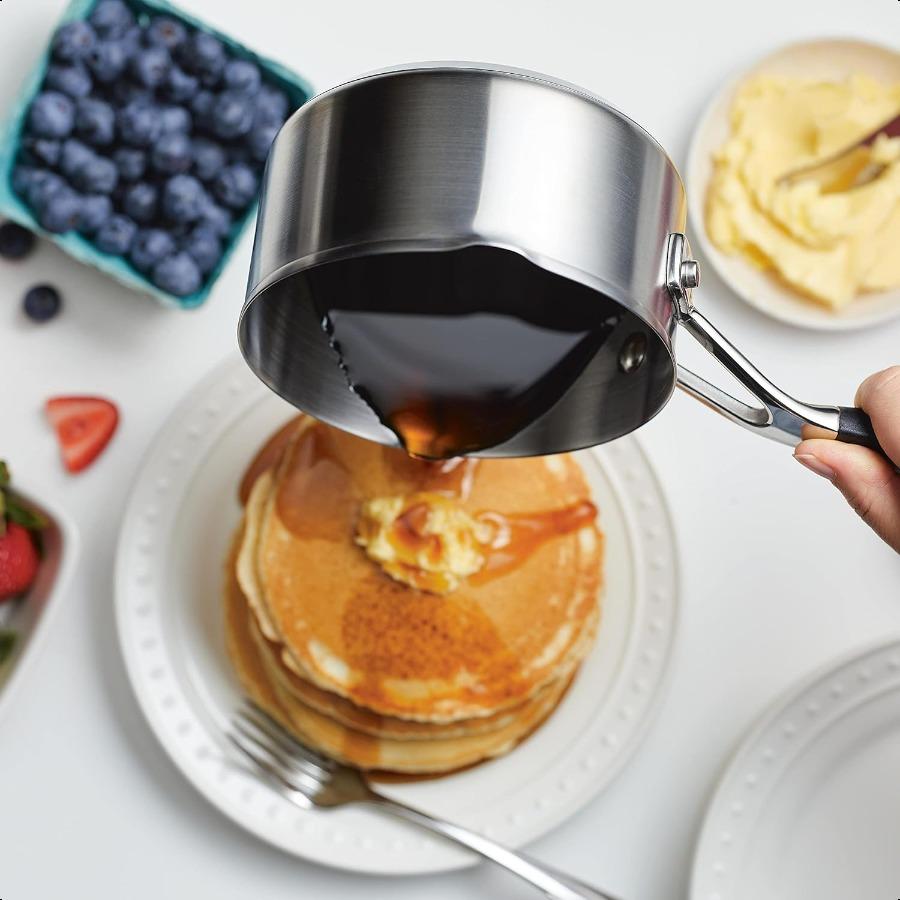 

Saucepan with Pour Spouts 1 Quart Brushed Stainless Steel 71018 United States