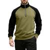 Men's Colorblock Half Zip Stand Collar Sweatshirt Men's Sports Large Size Casual Stand Collar Sweatshirt