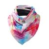  Winter Warm Windproof Tie-Dye Plaid Prints Double-Layer Buckle Scarf
