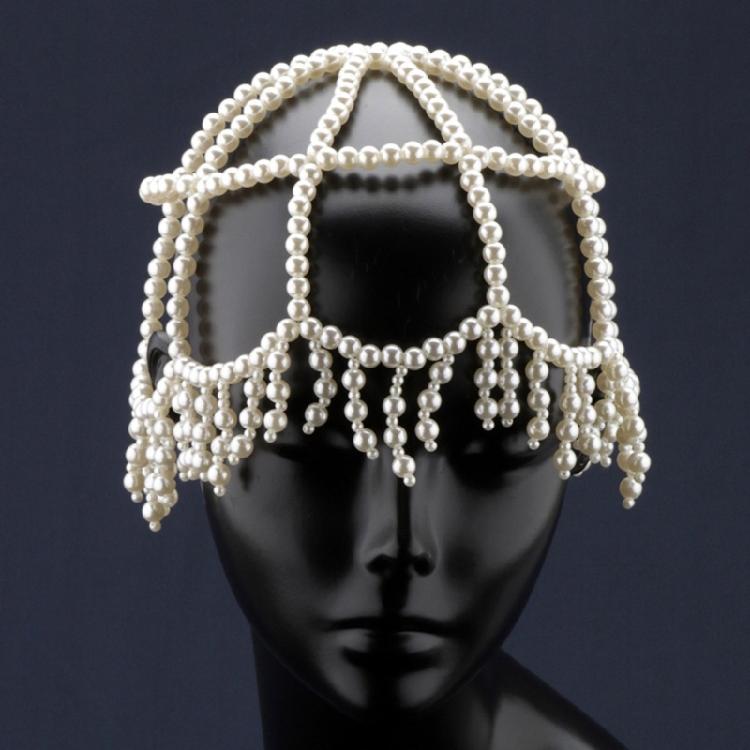 Sophisticated Pearls Bridal Hat Romantics Celebration Headpiece Elegant Headwear for Dance Parties and Celebration Event
