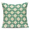 Polyester Green Geometric Stripe Wave Pillow Cover Decoratives Sofa Home Cushion Cover For Bedroom Living Room Decoration