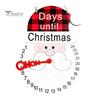 Christmas Atmosphere Ornament Countdown Calendar, Reusable Days Until Door Hanging Sign, Home Indoor Xmas Vintage Round Wreath Hanger for Holiday Wall