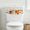 Autocollant pour abattant de WC Fleurs Autocollant Mural de Salle de Bain Adhésif DIY Imperméable Décalcomanies Florales pour Abattant de WC Décoration de Chasse d'Eau de Salle de Bain