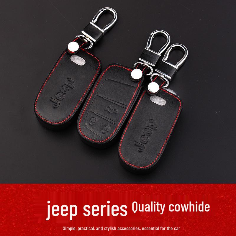 Jeep Liberty, Renegade, Grand Cherokee, Compass Genuine Leather Key Cover